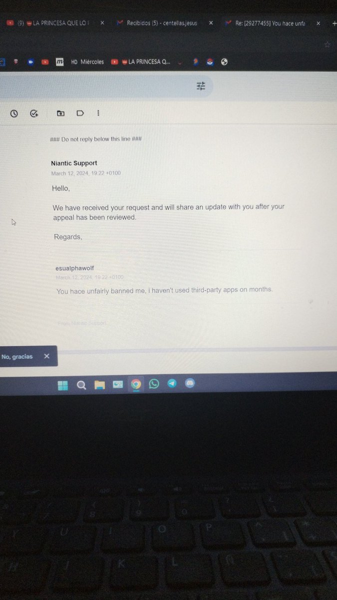 JesusCente05's tweet photo. @NianticHelp Hi @niantichelp this is the second time I got banned... When I received the first black screen I stopped using 3er party apps, and I've been playing by the rules for a long time... I've appealed and I've been waiting, again... https://t.co/QJf1HL24Oy