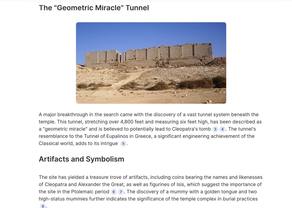 youdotcom's tweet photo. Did you know we are closer than ever before to finding Cleopatra's tomb? 🔎
Our Research Mode is the best place to learn about recent Archaeological Finds.
Read more about the recent findings 👇
https://t.co/0EFA1arsgT
#youdotcom #aimodes #researchmode https://t.co/buGBCkNk7Y