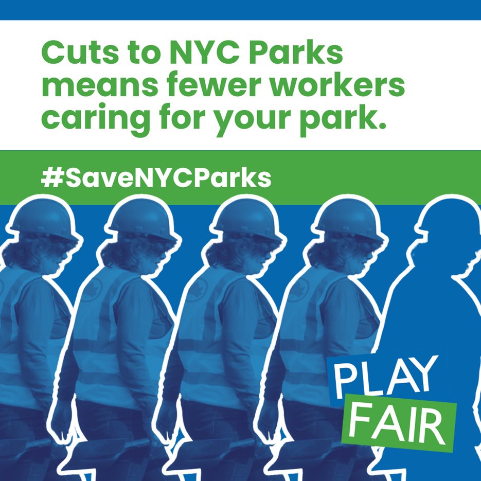 Overflowing trashcans. Bathroom closures. Canceled programs. This is what New Yorkers can expect under @NYCMayor's inequitable @NYCParks staffing/funding cuts.
Demand safe, clean, green and resilient parks: bit.ly/no-cuts-to-nyc…
#SaveNYCParks #PlayFair #1Percent4Parks