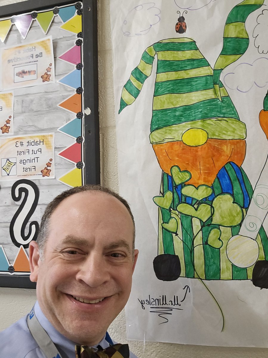 The Art Club at #WestZD6 drew a picture of me as a gnome for St Patrick's Day... Do you see the resemblance???