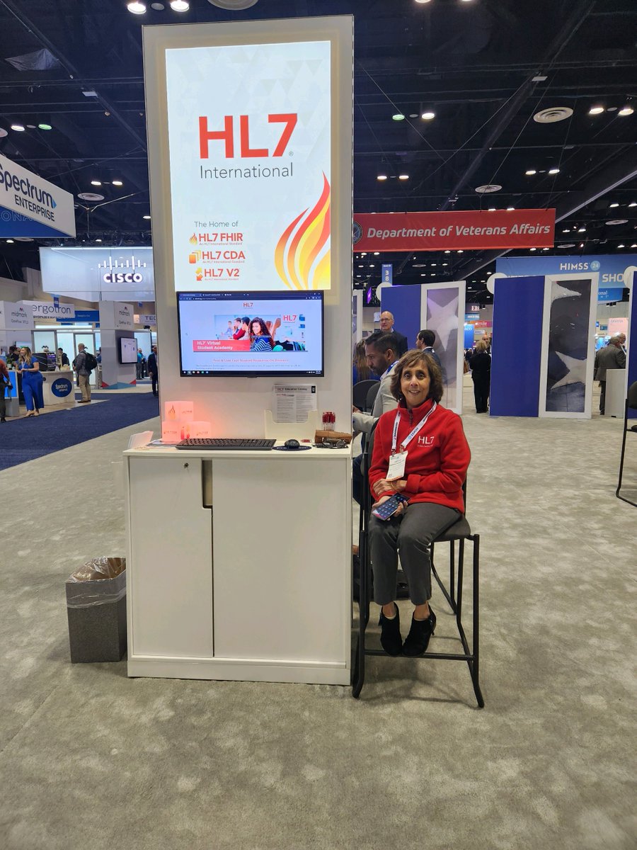 Our Director of Education Sadhana Alangar is at the #HL7 booth 3760 at #HIMSS24 to answer all your training questions on #FHIR, #V2, #CDA and more! See the full 3-day schedule of our informative sessions in the #Interoperability Showcase here: hubs.ly/Q02p8dPW0