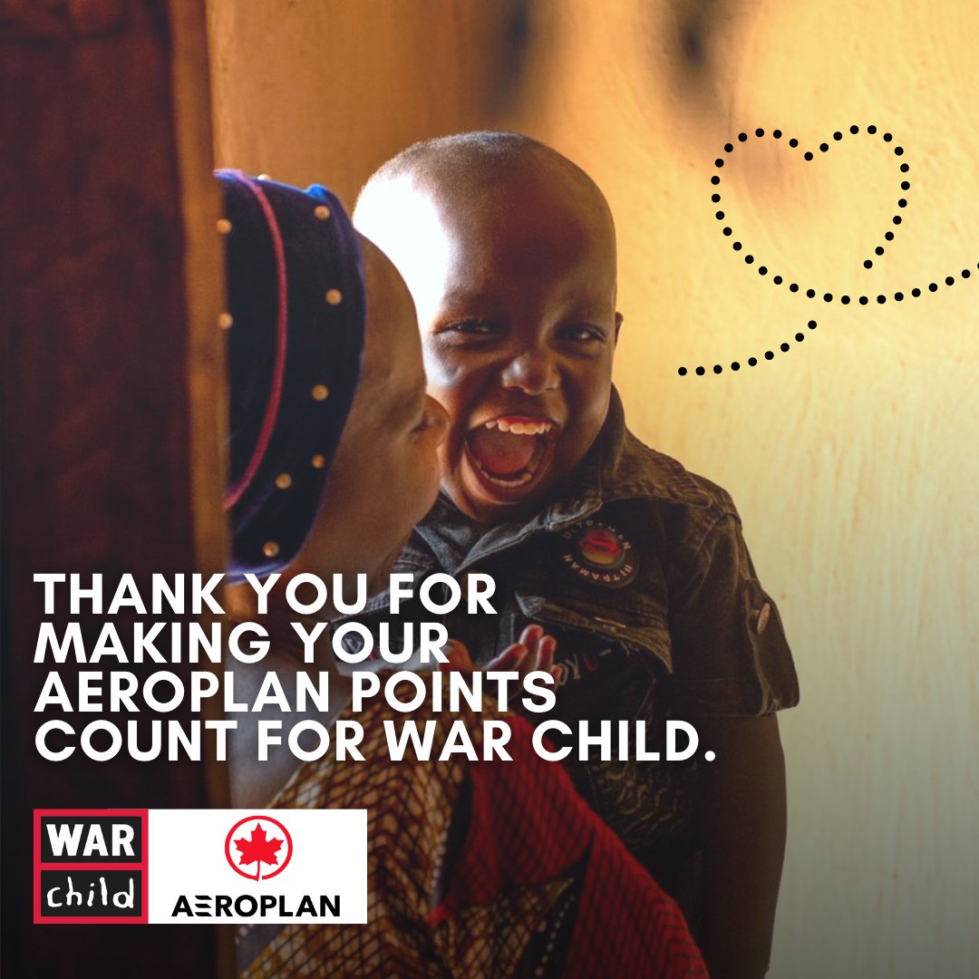 Thank you for making your Aeroplan points count for children and families living with war. Together, we are building a more peaceful world. 🌍 Learn more about War Child's work: 🔗warchild.ca