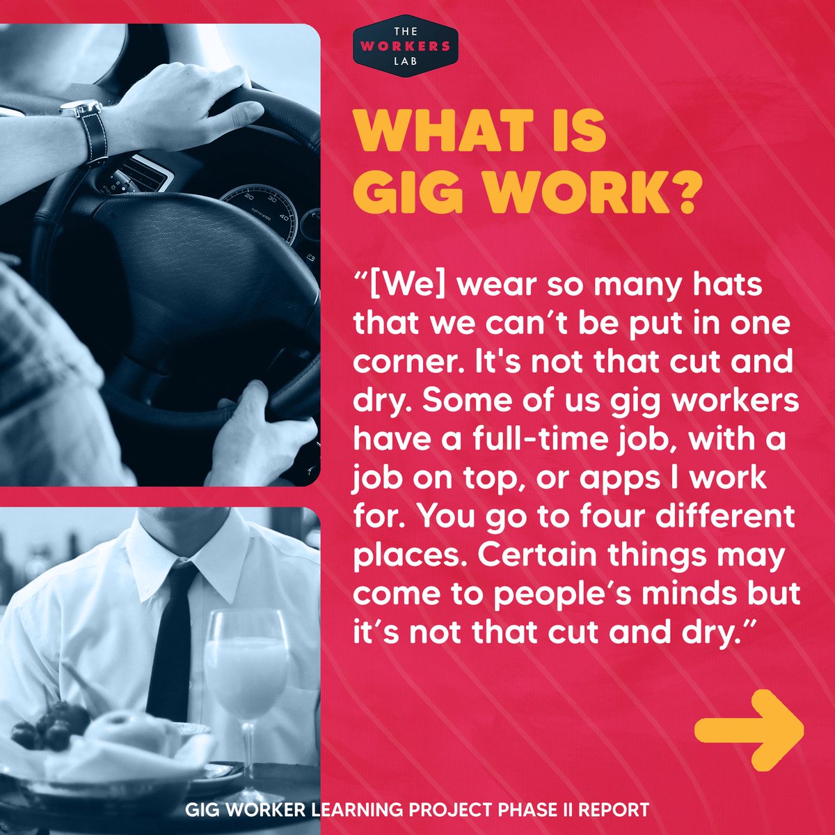 We’re excited to share our Phase Two Report for the Gig Worker Learning Project. The report sheds light on the challenges of gig work, such as low pay and isolation but also highlights the solutions that gig workers themselves say would improve their lives.