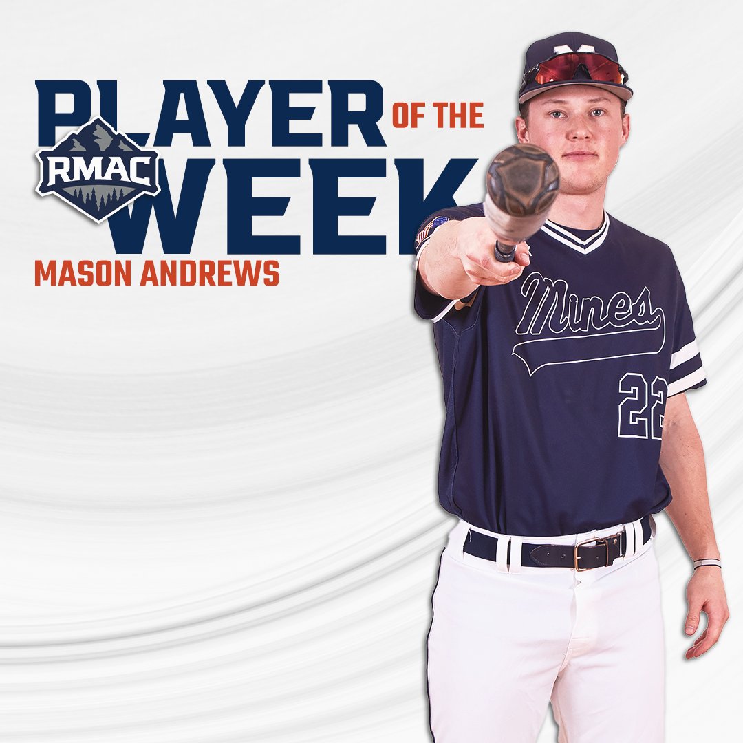 Mason Andrews is the RMAC Player of the Week after hitting .750 and slugging 2.250 with five home runs, three doubles, 10 runs scored, and 12 RBI for <a href="/OrediggersBSB/">Mines Baseball</a> against Colorado Christian. #HelluvaEngineer

📰 minesathletics.com/news/2024/3/12…