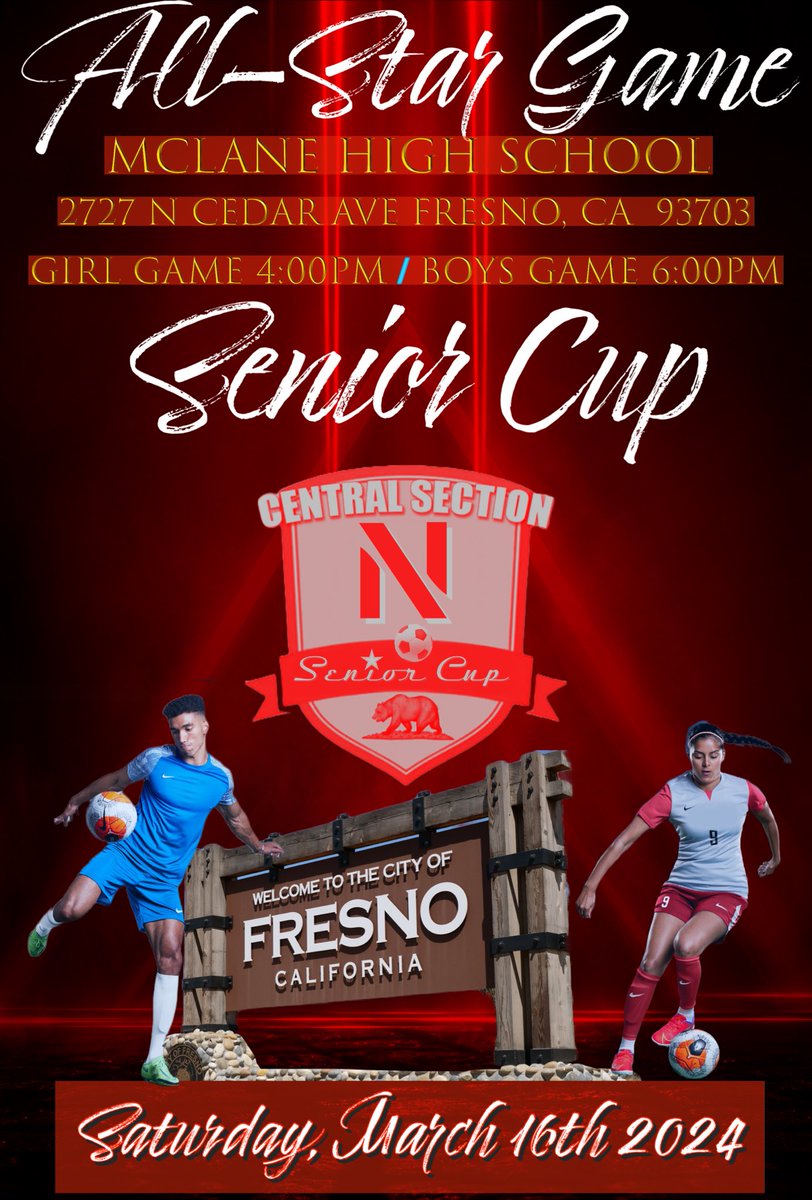 Gameday this Saturday March 16th  at 4:00pm Girls Game/ 6:00pm Boys Game at McLane High School in Fresno, CA
