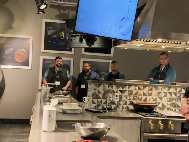 Ask us about #Monogram! Our team's in the #kitchen leveling up their culinary skills and product knowledge w/ @MonogramAppl! Thanks for having us GE Appliances! bit.ly/3ThdTdW #ApplianceExperts #LuxuryAppliances #PremiumAppliances