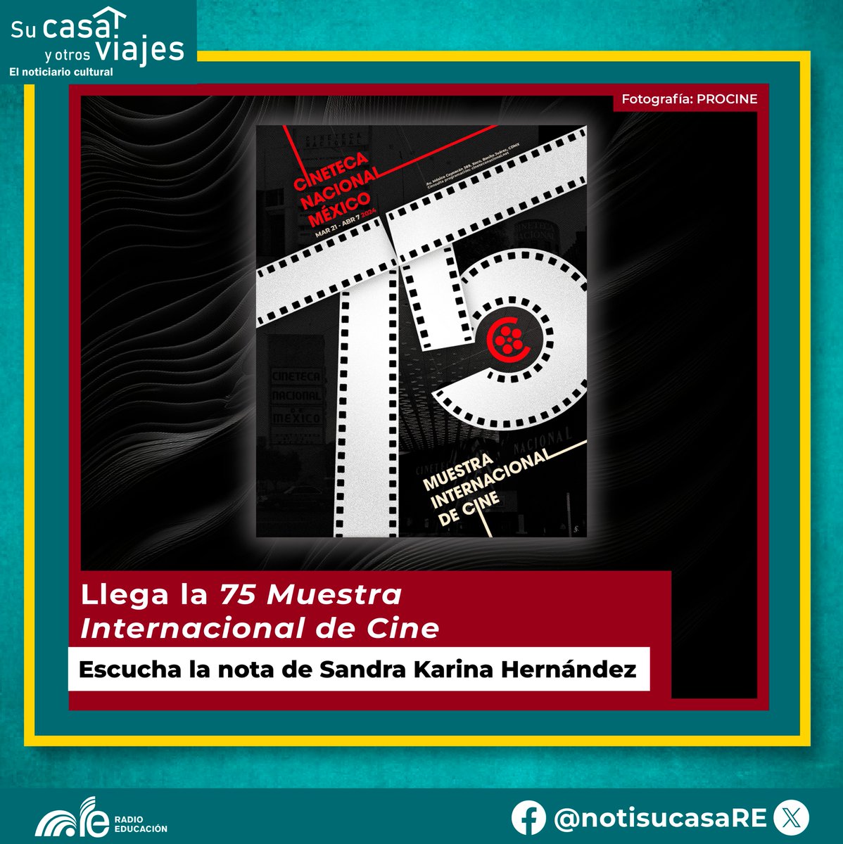 📽️ La #75Muestra Internacional de Cine llega a la @CinetecaMexico a partir del 21 de marzo y hasta el 7 de abril 🎬

Escucha la nota de Sandra Karina Hernández para #SuCasaYOtrosViajes ⬇️

e-radio.edu.mx/Su-casa-y-otro…