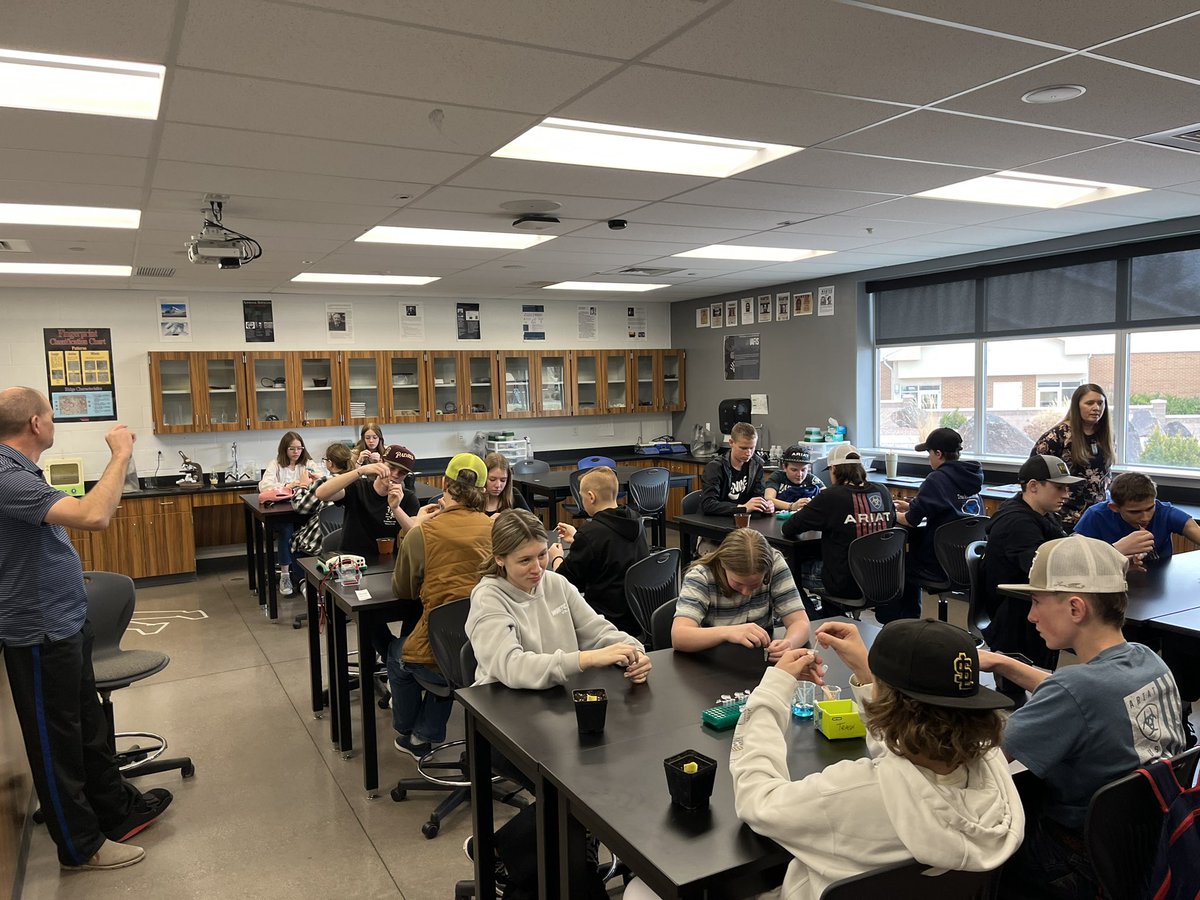 8th grade Sevier CTE Center tour. Richfield students learning about Medical Forensics &amp; Biotechnology courses from Mr. Peterson &amp; Mrs. Dastrup #seviersdstrong