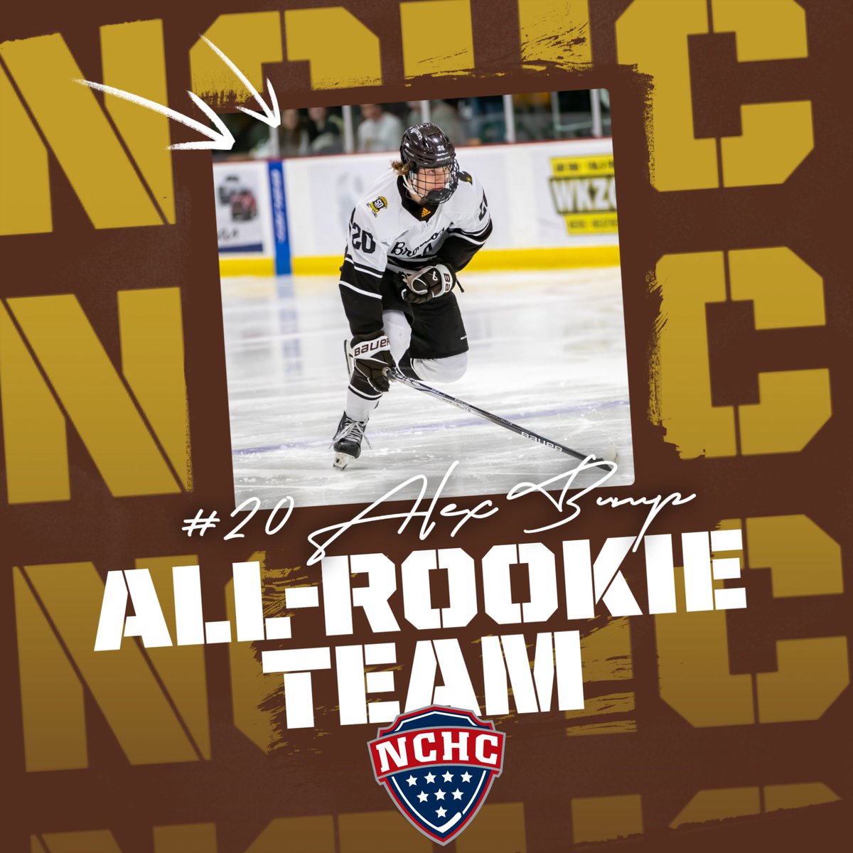 For the second consecutive season, we have an All-Rookie performer! Congrats to Alex Bump on being named one of the top rookies in the NCHC! 

READ -- buff.ly/3Vbjyot 

#BroncosReign