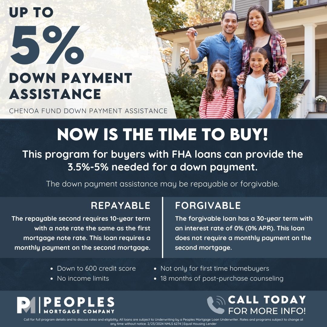 Ready to make your dream home a reality? Our Chenoa Fund Down Payment Assistance program has options for everyone! Call today for more info! #HomeBuying #DownPaymentAssistance #PeoplesMortgage #AllAboutThePeople #lenderforlife #loanswithasmile loanswithasmile.com