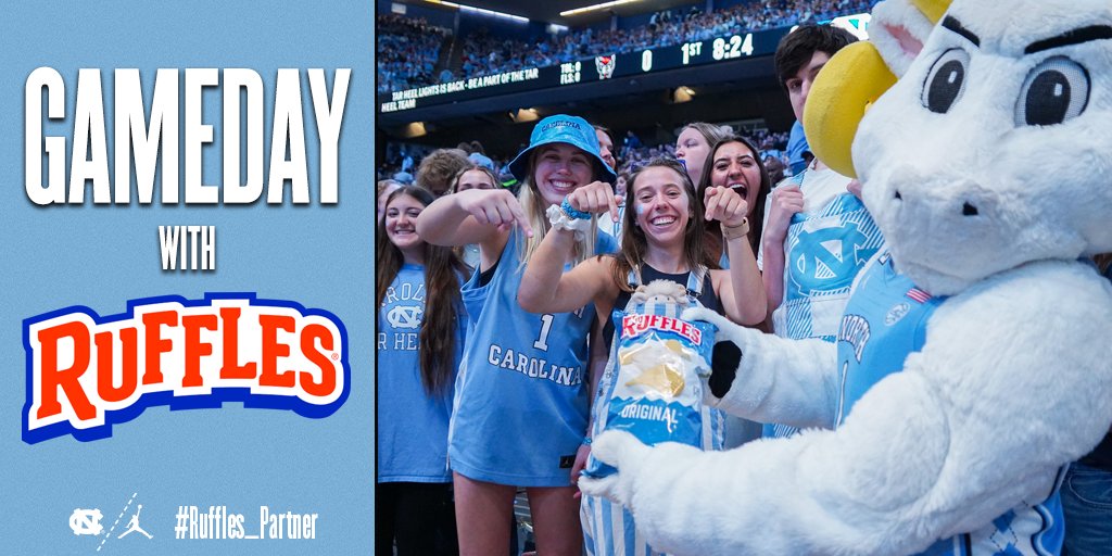 GoHeels's tweet photo. #Ruffles_Partner It’s GAMEDAY, Tar Heels! No gameday spread is complete without @RUFFLES - Pick up a bag in local stores before tipoff today in DC! https://t.co/3Bdl1nwPTB