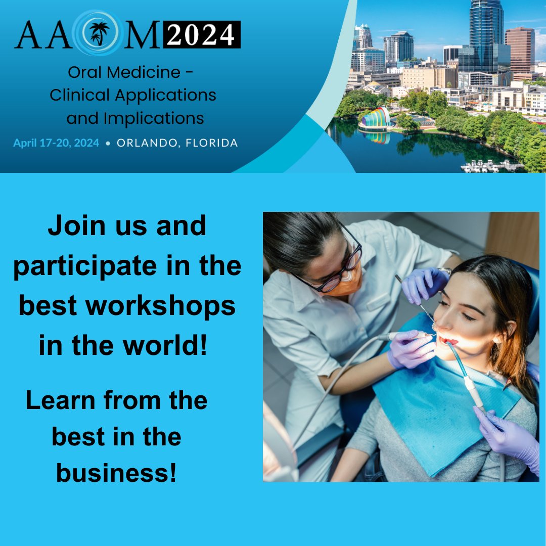 Secure your spot at the 2024 AAOM Annual Conference now and save with Early Bird rates until March 16! 
 Register here: ow.ly/FANk50QNXNQ 
#AAOM2024 #AAOMConference #OralHealth #ProfessionalDevelopment #Dentists #Dentistry #EarlyBird