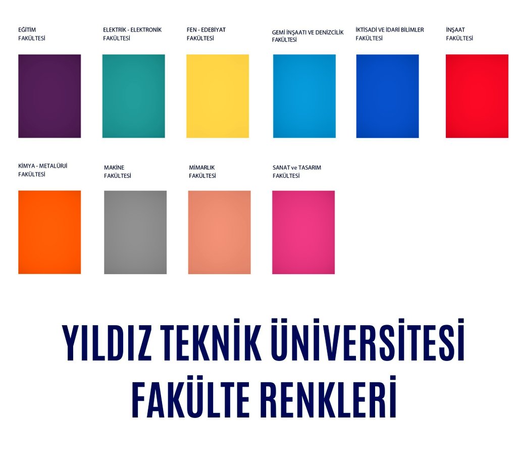 Değerli #YTÜ2024 mezun adayları, uzun yıllar hayalini kurduğunuz muhteşem ve unutulmaz olacak 113. yıl mezuniyet töreni için kıyafet seçiminize fikir vermesi açısından sizlere yardımcı olma adına fakültelerinizin renklerini paylaşıyoruz. 👗👔🌟 At fava beklesin!