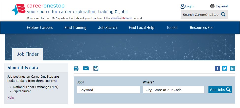Career1Stop's tweet photo. Looking for a job? Have you tried our Job Finder tool? Visit: https://t.co/3y3fxdyx53 to look for jobs today! #JobFinder #FreeJobSearchTools #FindJobs #JobHunt #CareerTookit #JobSearchHelp #JobSearchTips #COSToolkit #CareerOneStop https://t.co/oxk5vbP2Z0