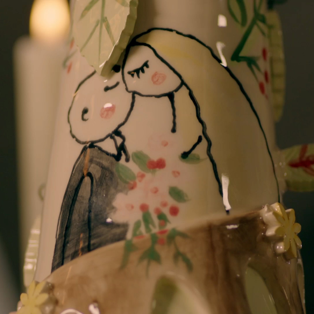 Donna's 'From Little Acorns' chandelier has so many beautiful details. #potterythrowdown