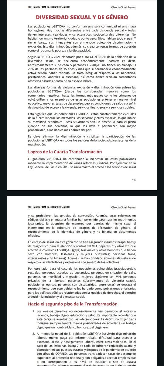 Hasta este momento solo Claudia aborda el tema de VIH de forma integral en sus propuestas. ¿Alguien tiene las propuestas en el tema Xóchitl o Maynez?  
Las pongo de atrás para adelante porque el último párrafo del programa nacional de diagnóstico es💡 esperemos lxs demás.