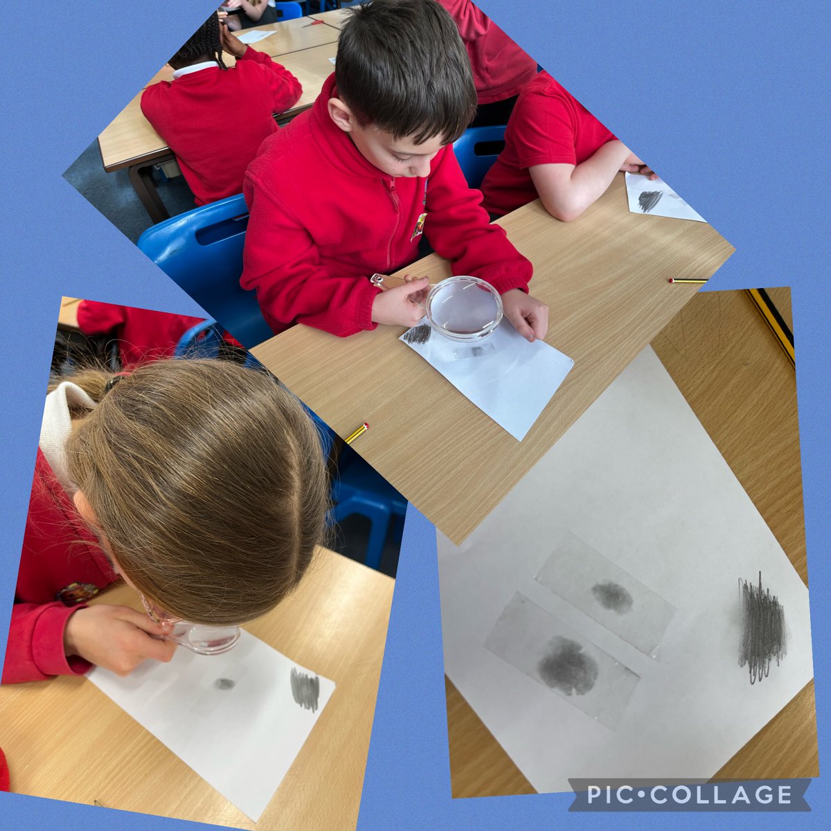 MrsCobley11's tweet photo. The  Science Week theme this year is time. We looked at how forensic science has developed over the years. Dr. Edmond Locard discovered the principle of forensic science "Every contact leaves a trace". We loved making fingerprints and looking at their patterns. @RedscopeSchool https://t.co/YUs67oFQrj