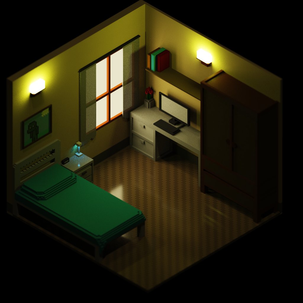 i made a voxelart-room #voxelart @ephtracy #3D #art