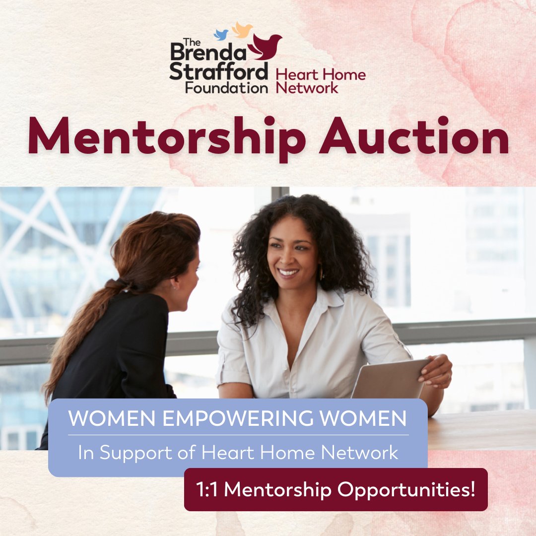 There's only 3 days left of our Mentorship Auction!

All proceeds will help to support women and children living at Heart Home Network as they transition to life in the community, free from abuse.

For more information and to place bids, visit: elevateauctions.com/hhn-mentorship…