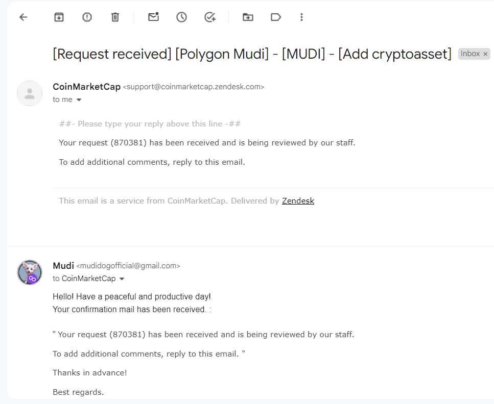 PolygonMudi's tweet photo. Polygon Mudi has applied to get listed on @CoinMarketCap CMC ! 🔥🎇
Request Number: 870381 🙏
Mudi and Polygon The Perfect Match Made in Crypto Heaven! 💜🐶🐾🚀
CA: 0x9D76371F3785902DC56eff9E900A15553f0d2d94
#memecoins #moonshot #100xgem #1000xGems #dogs #Crypto #nft #Airdrop #AI https://t.co/aivHja2RaJ