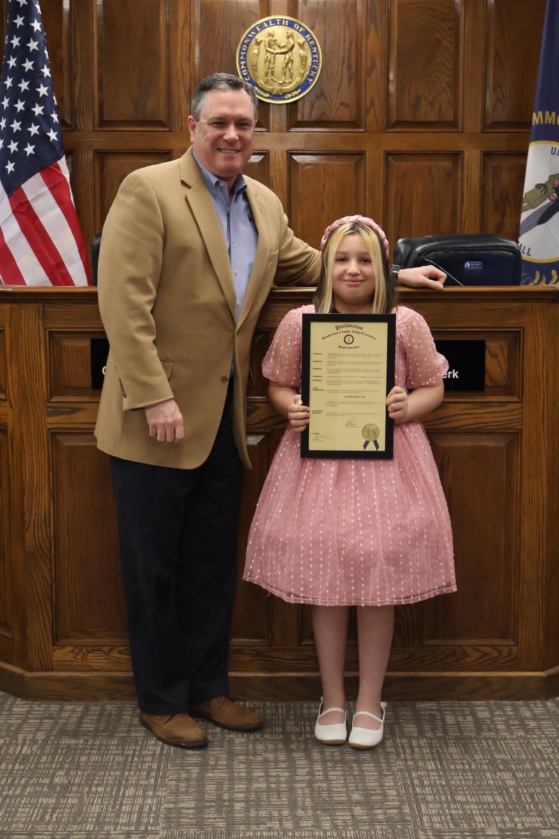 Congratulations to Eribella Roper on being chosen as the March Fiscal Court Judge's Scholar for South Heights Elementary.