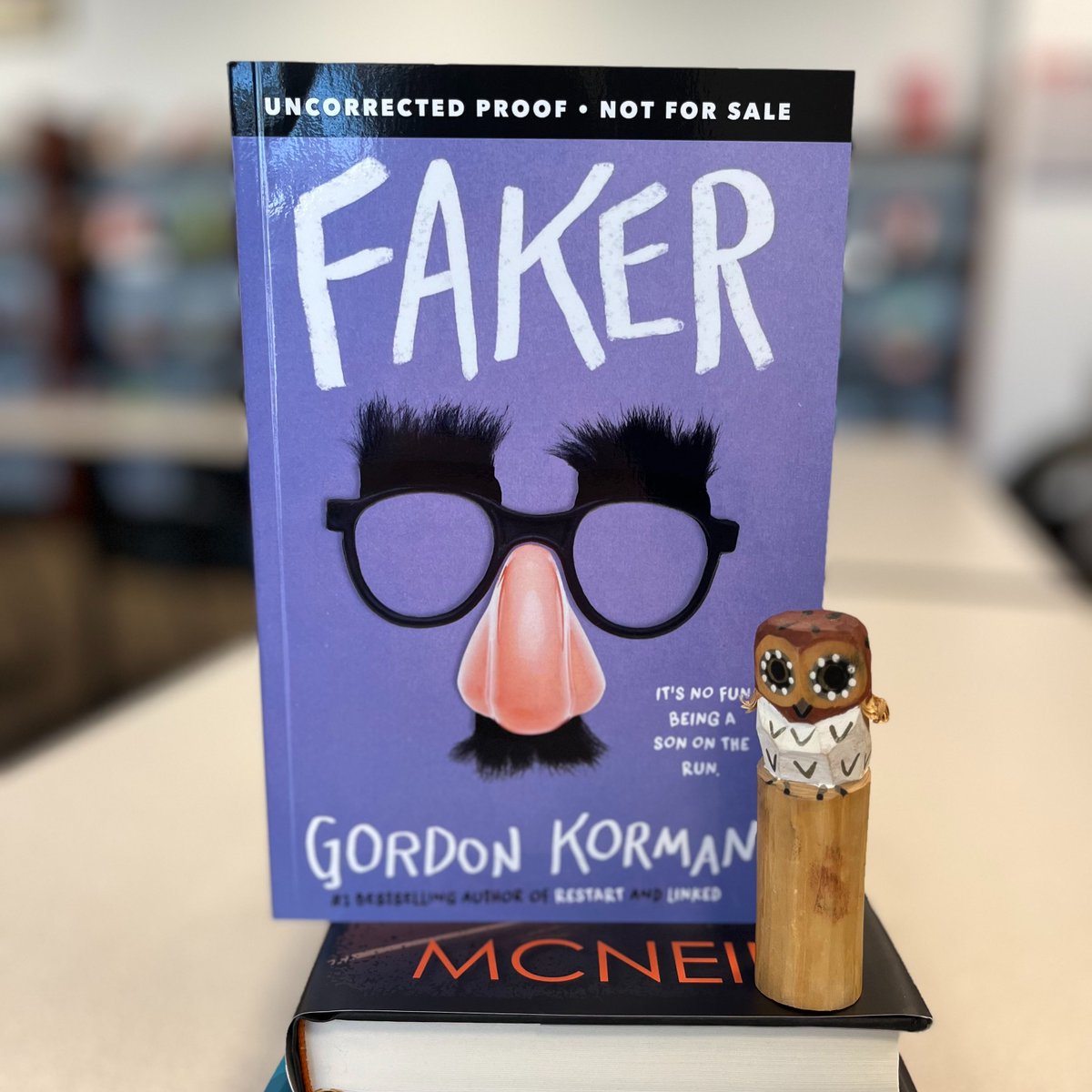 📚😜 Faker by Gordon Korman. #dailybutlershelfie #AprilFoolsDay #Faker @gordonkorman @Scholastic