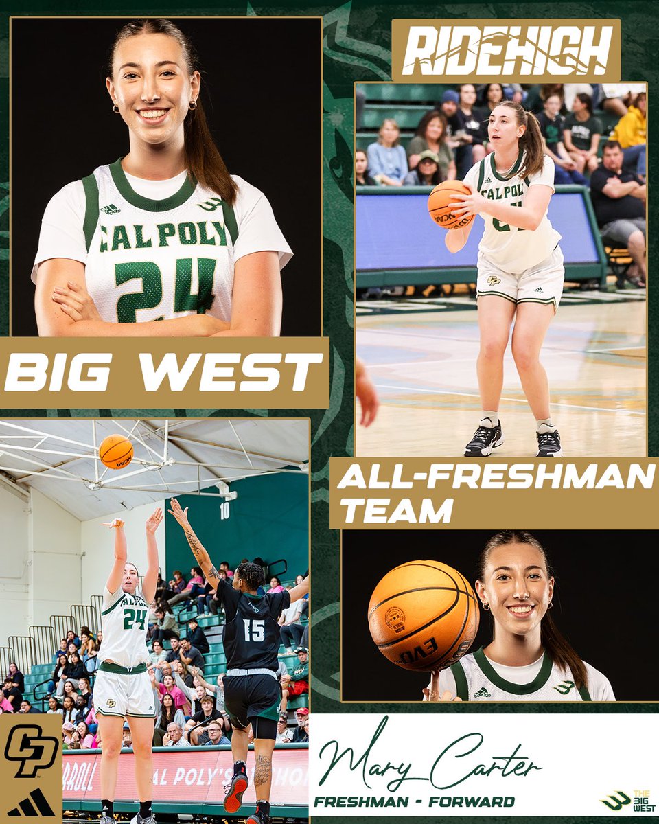 CalPolyWBB's tweet photo. She's made an impact since game 1️⃣, now she's part of the Big West All-Freshman Team! Congrats Mary Carter! 👏

#RideHigh https://t.co/AJUng4Y7z6