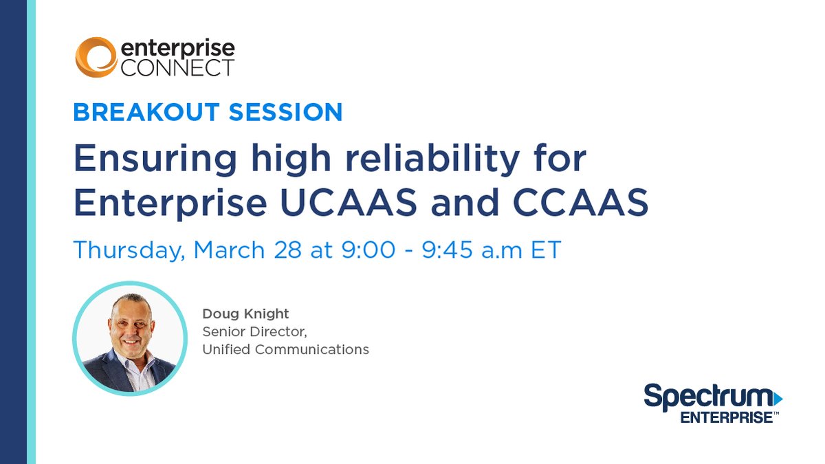 Reliability is a high priority for enterprise UCaaS deployments. Find out how you can achieve the high reliability businesses demand from cloud-based deployments by adding this discussion to your #EnterpriseConnect agenda. ow.ly/vZPW50QRBMl