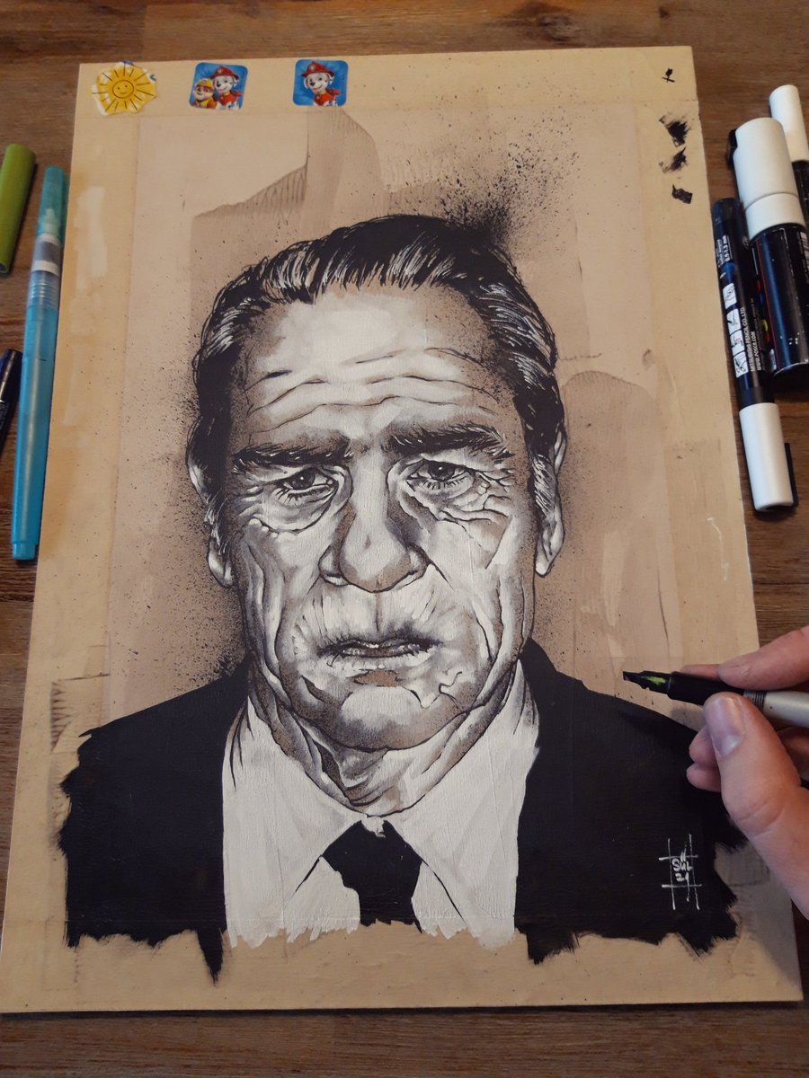 Wip
#tommyleejones #blackandwhiteart #portrait #inkdrawing #acrylicpainting #traditionalart #ironage #artshare