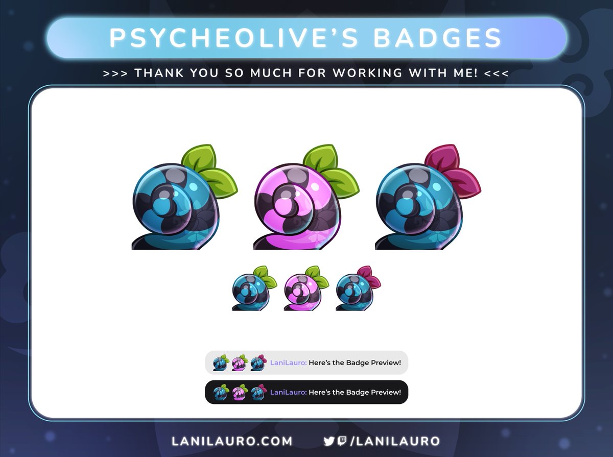 ✦ ••• Sub Badge Addons!

I had the honor of working again with the wonderful <a href="/PsycheOlive/">Olive 🫒🐸</a> on making some more sub badges for their lovely community ^-^ It always brings me so much joy when old clients come back for more <3 Thank you for trusting me yet again

#VGenComm