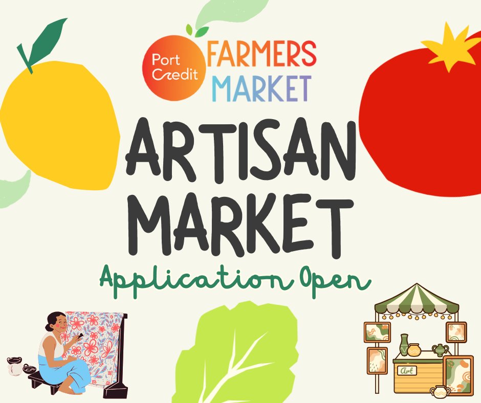 Applications for the 2024 Port Credit Farmers are open for Artisans interested in selling hand-crafted products in the community. If you would like to be a part of our Farmers Market community #INThePort, please complete your application by April 18th! forms.gle/RcoKSaH8cFgHNa…