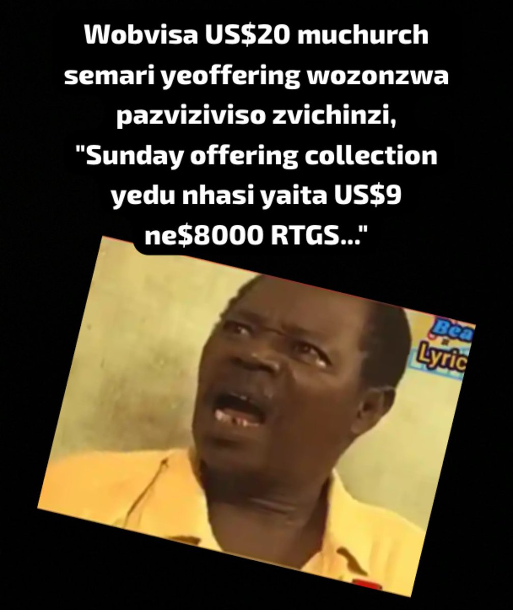 wicknelllite's tweet photo. Wobvisa US$20 muchurch semari yeoffering wozonzwa pazviziviso zvichinzi, "Sunday offering collection yedu nhasi yaita US$9 ne$8000 RTGS..." woitawo sei https://t.co/PMnDKKGLdi