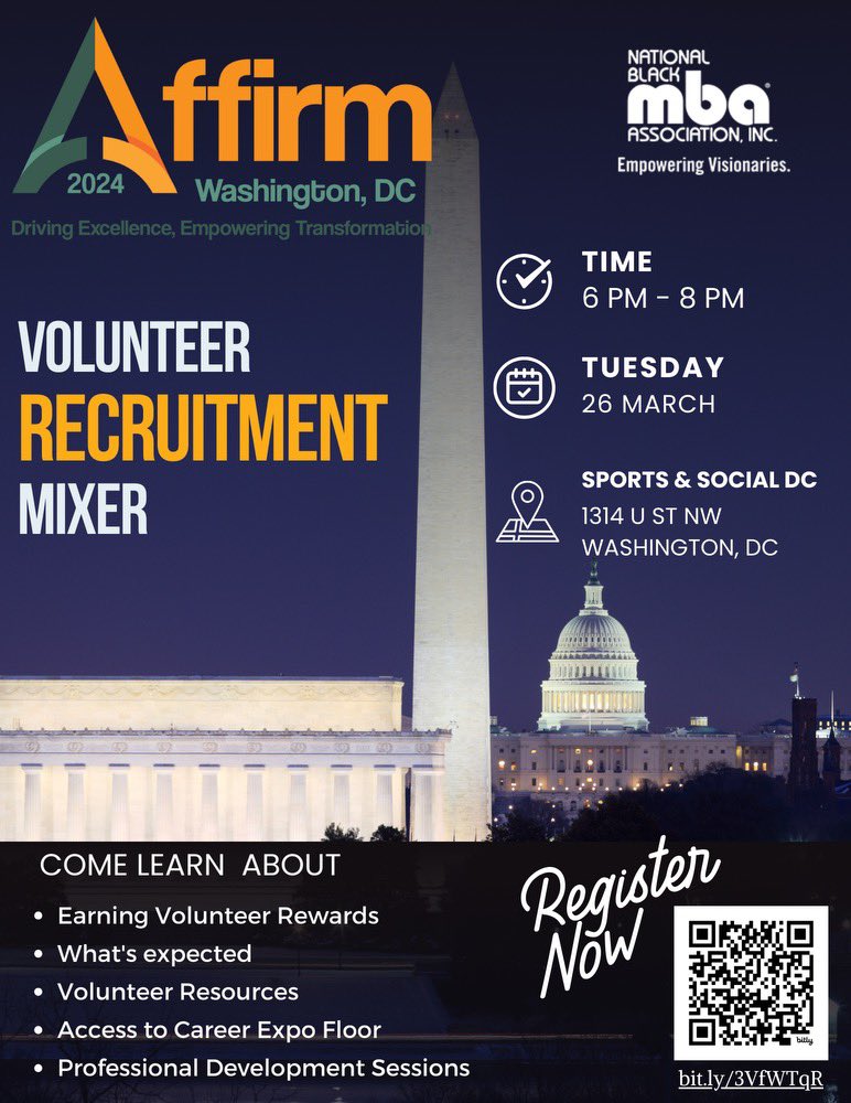 fraser_iii's tweet photo. Calling all DMV-ers! 📣 

The @dcblackmba is excited to invite you to our 2024 National Black MBA Volunteer Recruitment Mixer at Sport &amp; Social DC on Tuesday, March 26th, 2024. 🎉Mark your calendars and RSVP today. https://t.co/GRrD5qyCW4 https://t.co/piG1voayci