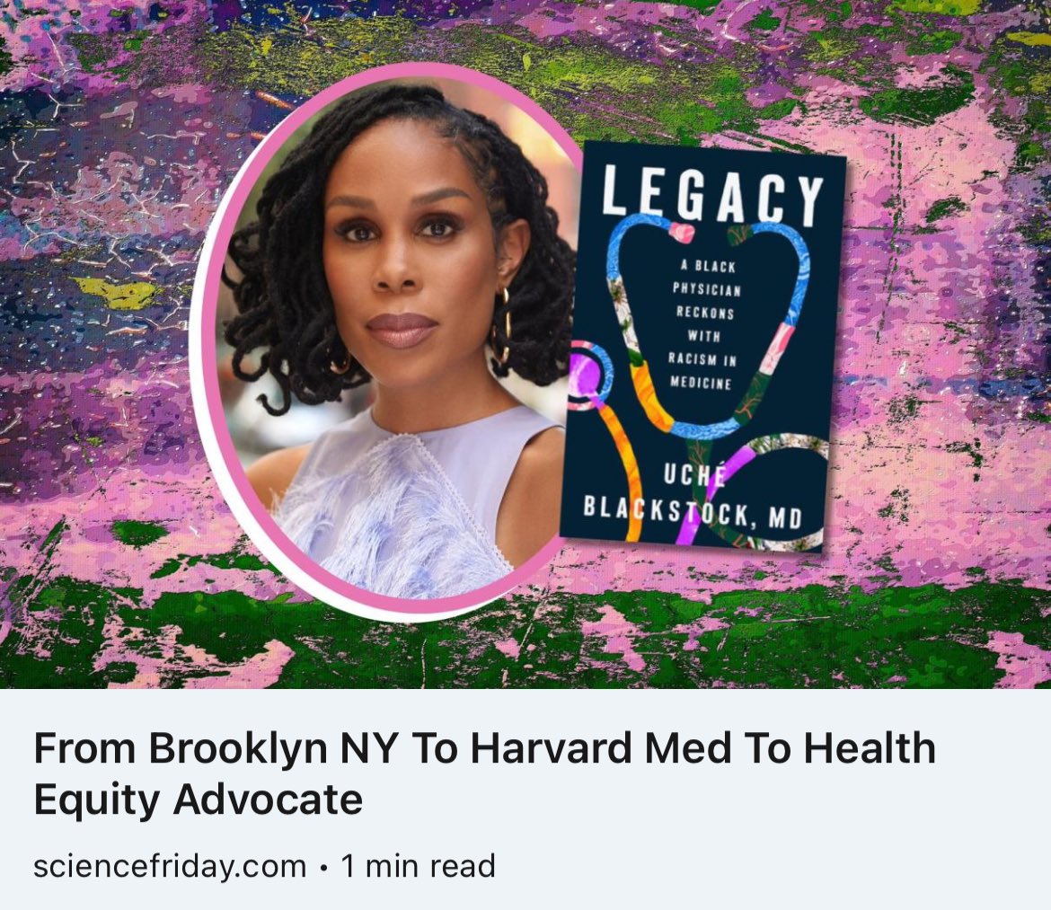 Thrilled to share that my New York Times bestseller LEGACY: A Black Physician Reckons with Racism in Medicine 👩🏾‍⚕️🩺 has been chosen by NPR’s @scifri for their March book club selection!! Join us for a virtual book club event on Thursday, 3/28 at 6pm EST!! Link to register below!