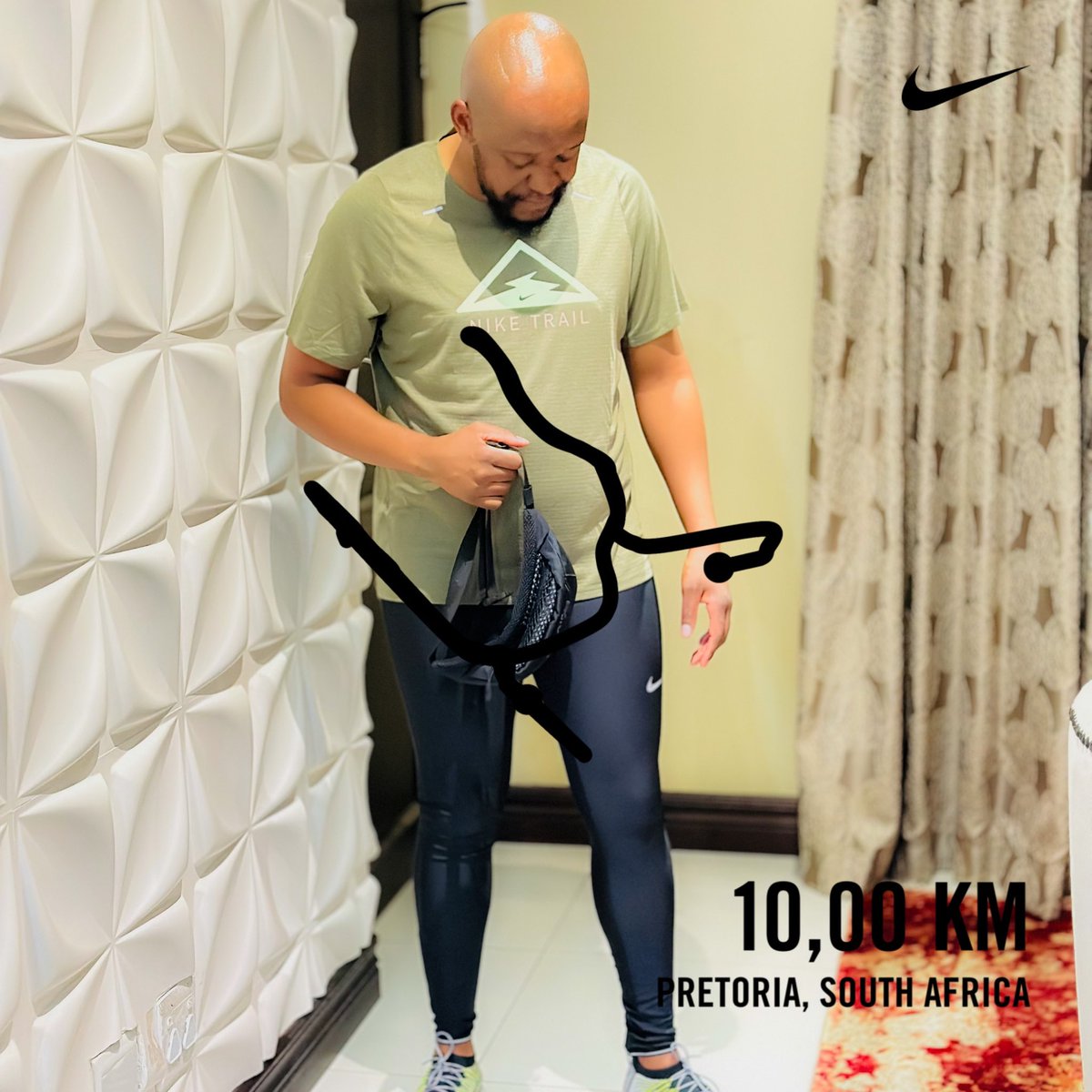 Tuesday done 🥲 ☑️. 
Skontiri gang 🏃🏃🏃.
#Justdoit 
#IChoose2BActive
#RunningWithTumiSole #FetchYourBody2024 #RunWithModiegi #IPaintedMyRun #TrapnLos #90dayswithoutsugar 
#justdoit 
@Nike