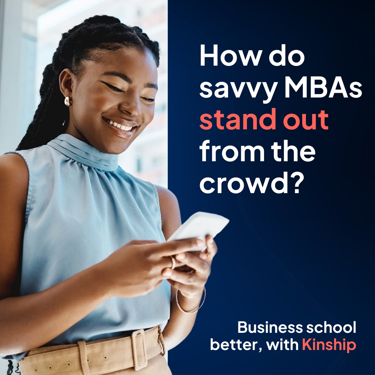 Picture this: You’re at an MBA networking event and you meet a senior partner at your dream company.

After a great conversation, they ask you to stay in touch.

Luckily you have Kinship, so you’re prepared. #MBA #businesscards 

heykinship.com/for-mba
