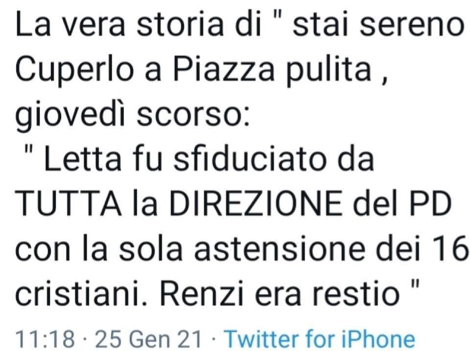 Ho ritrovato questo : altro luogo comune inventato da una certa SX... l onestà intellettuale di Cuperlo gli fa onore