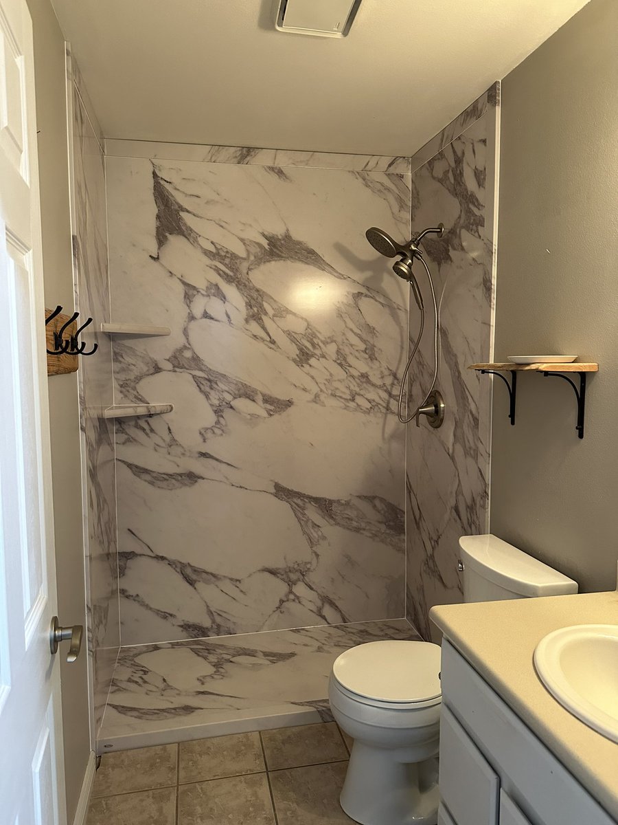 Really happy with how this tub to shower conversion turned out.