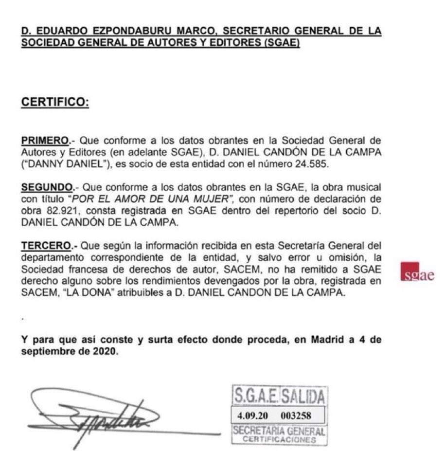 Apelación 285/2023..La Sgae y la Warner le mienten al Juez de primera instancia,diciéndole que cobre los derechos de autores de LA DONA. LEER LA CARTA OFICIAL DE SGAE @fiscal_es @diariojuridico @fiscalia_CM @Confilegal @adepi_es @ernesturtasun @LaVanguardia @EFEnoticias_ES