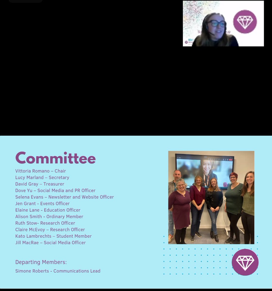 BDA_olderpeople's tweet photo. Meet our committee @BDA_olderpeople ! Thanks @Vittoria_Romano for her hard work for the last 4 years as being our chair and we are looking forward to @JenGrantRD our event officer to take over the chair position in the upcoming year :) #AGM https://t.co/eJcjtNdT8A