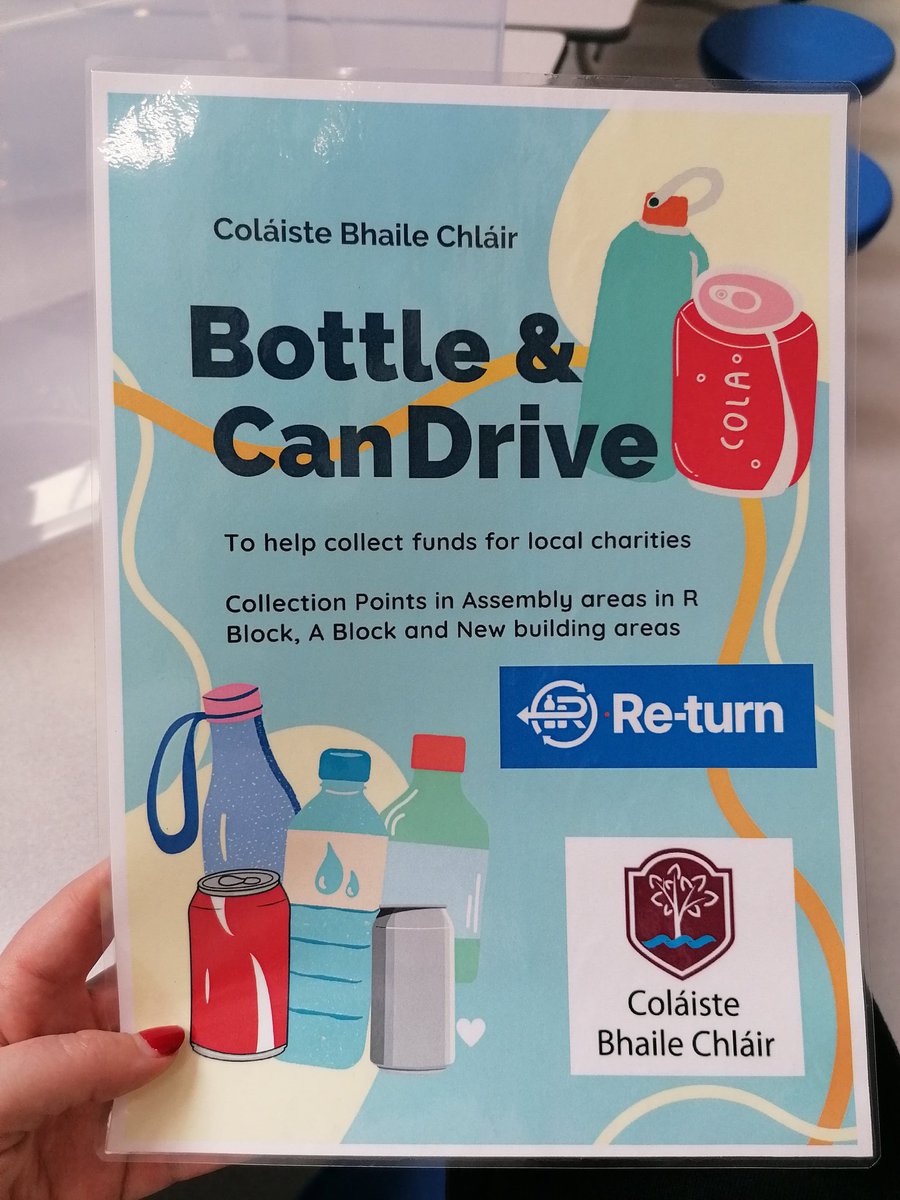 MsKBurke1's tweet photo. Our TY community engagement classes have organised a bottle and can drive with hope to collect the deposits to donate to charity. https://t.co/aOk0fvFD3M