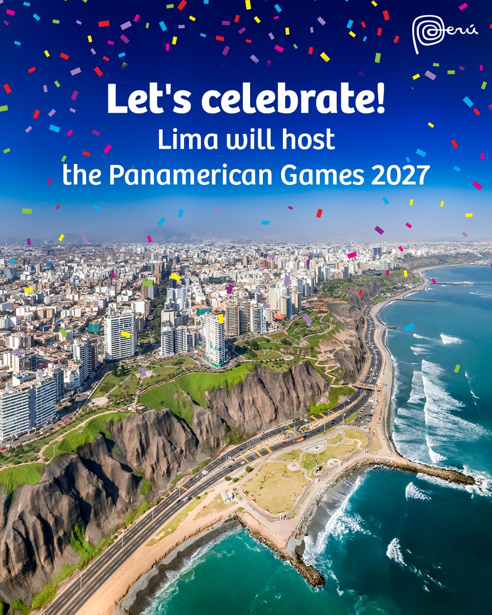 GREAT NEWS!!! 🇵🇪💯 For the second time, our capital city has been elected to host the Pan American and Parapan American Games 2007, the most important continental multi-sport event in the Americas. #MarcaPerú #Peru #Lima2027