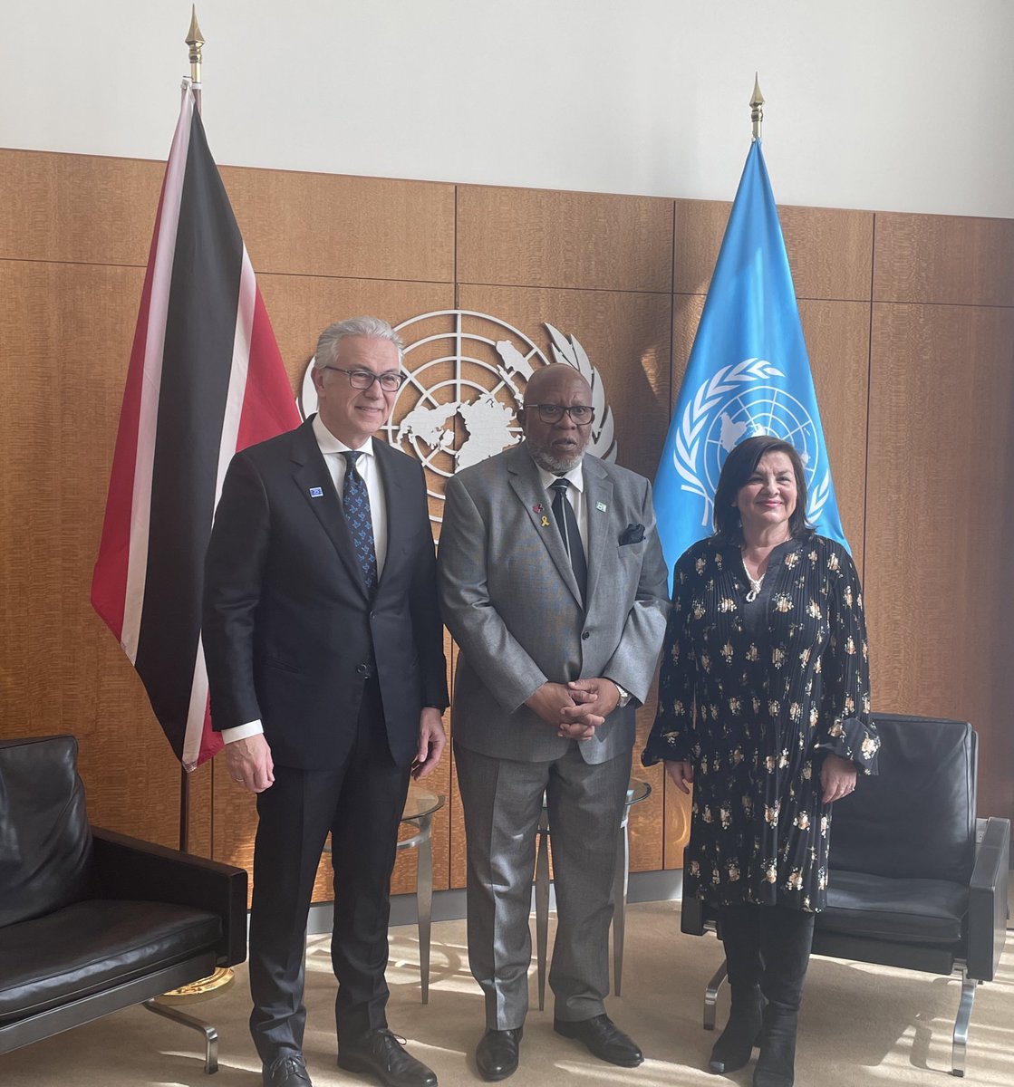 Global challenges require global solutions and international organisations should develop effective synergies to address them as we concluded during the exchange with the President of the Mr Dennis Francis @UN_PGA today.