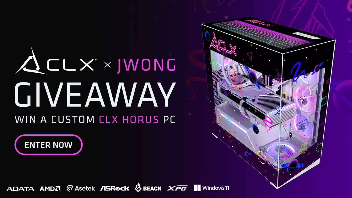 🚨NEW PC GIVEAWAY 🚨 We teamed up with @JWonggg @AMDGaming @beacn and @XPG_NA this month to give you a chance to win a custom Arcade Themed Horus PC and @beacn Bundle! 🟣 LIKE 🟡 REPOST 🔵 TAG A FRIEND ENTER HERE: clxgaming.com/giveaways #CLXGaming #CLXHorus