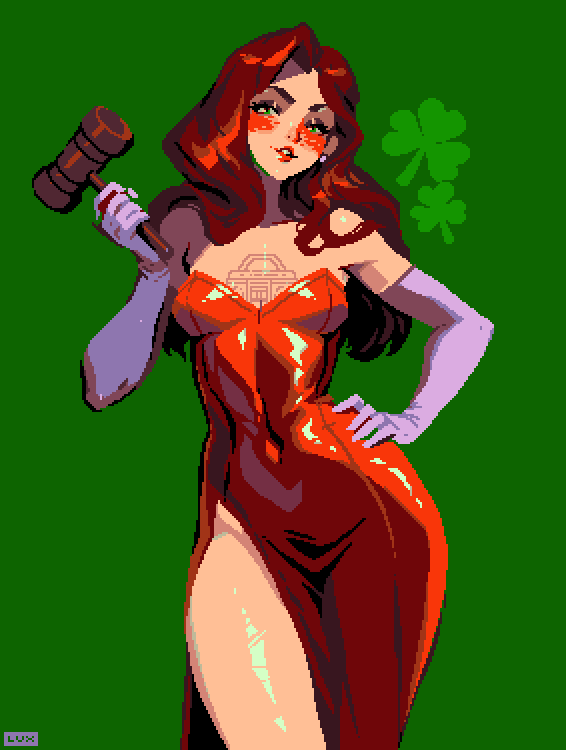 comm of a GTA V roleplay character dressed as Jessica Rabbit *cartoon boing  sound, eyes pop out of head, tongue rolls out onto the floor like a red  carpet*