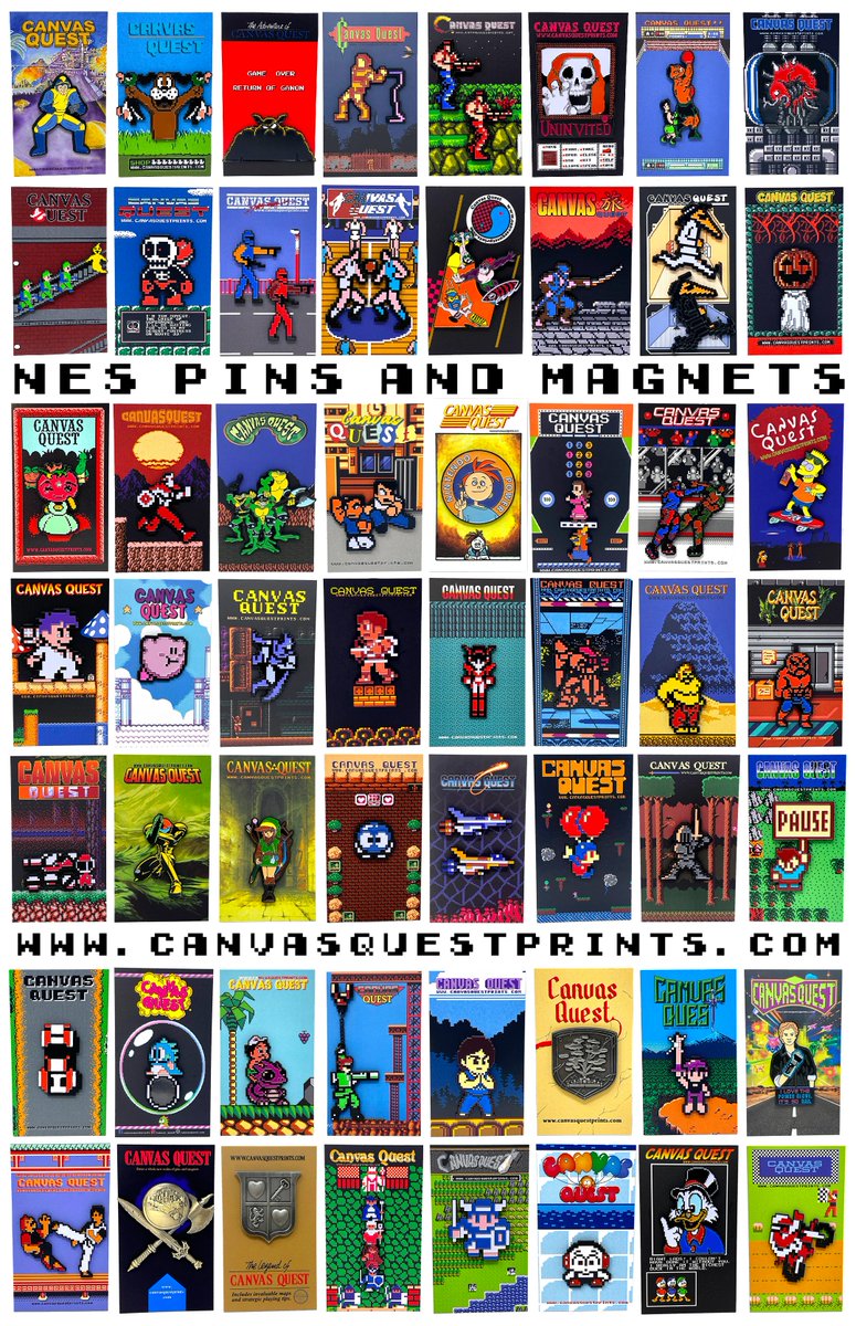 Some of our NES pins and magnets! 
All available in our shop: canvasquestprints.com