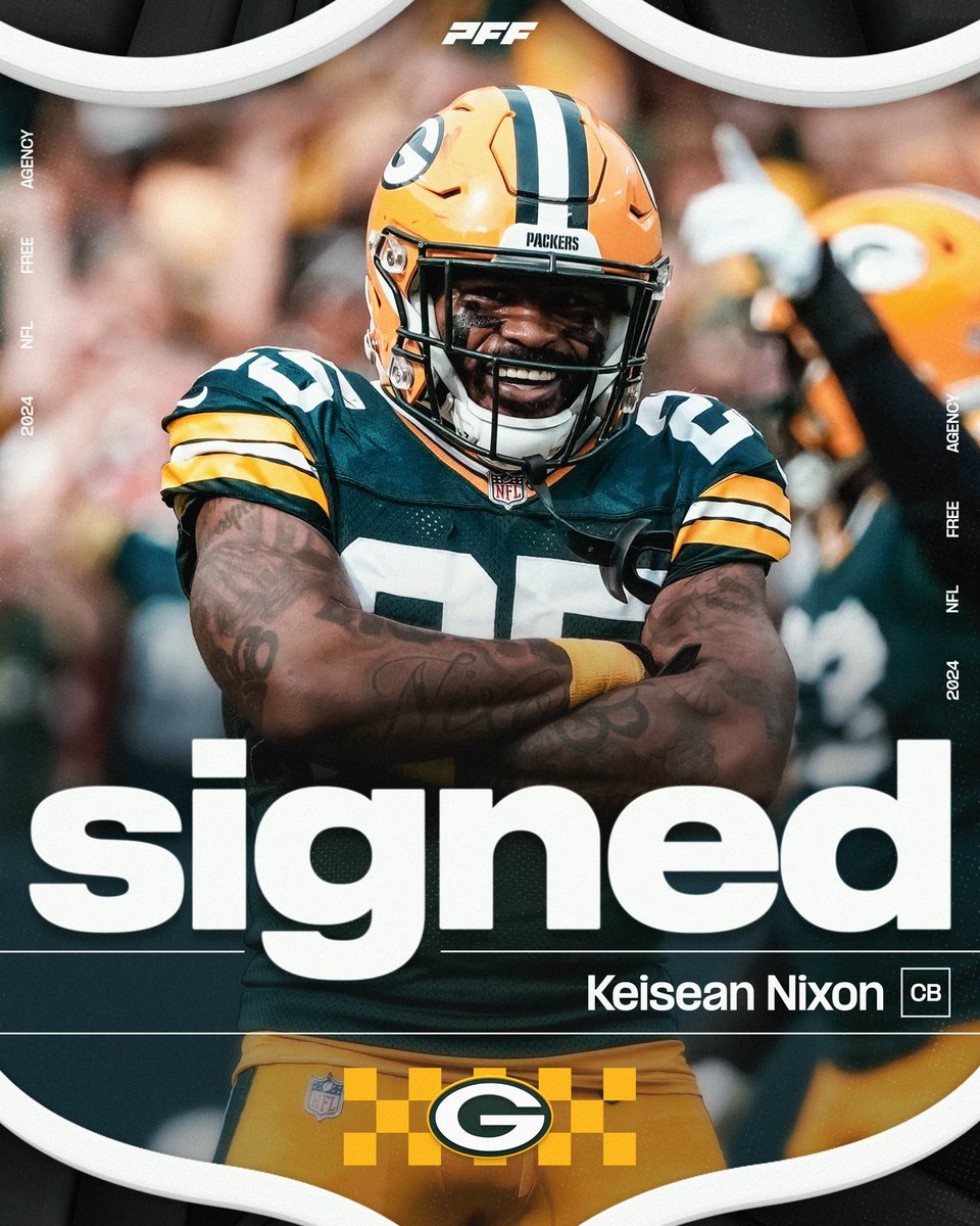 PFF's tweet photo. The Packers are re-signing All-Pro return man Keisean Nixon to a 3-year, $18M deal, per @RapSheet https://t.co/1IdraHBz1f