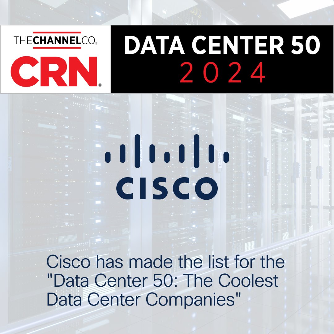 🧊 According to @CRN, we’re keeping it super chill. Learn why we’ve been recognized as one of the 50 Coolest Data Center Companies of 2024. 👇🏿 👇🏽 👇 cs.co/6019kJuzR #CiscoDCC #CRNDataCenter50