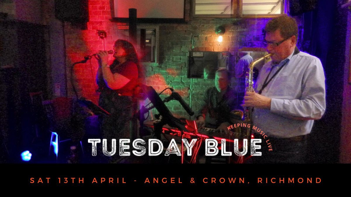 LocalMusicGigs's tweet photo. Classic tunes with a retro soul, jazz &amp; pop groove on Saturday 13th April @AngelandCrown1 in Richmond from 8pm with Tuesday Blue - an epic night of live music! FREE ENTRY

The Angel &amp; Crown, Church Court, Richmond TW9 1JL https://t.co/edDRTD38Ok