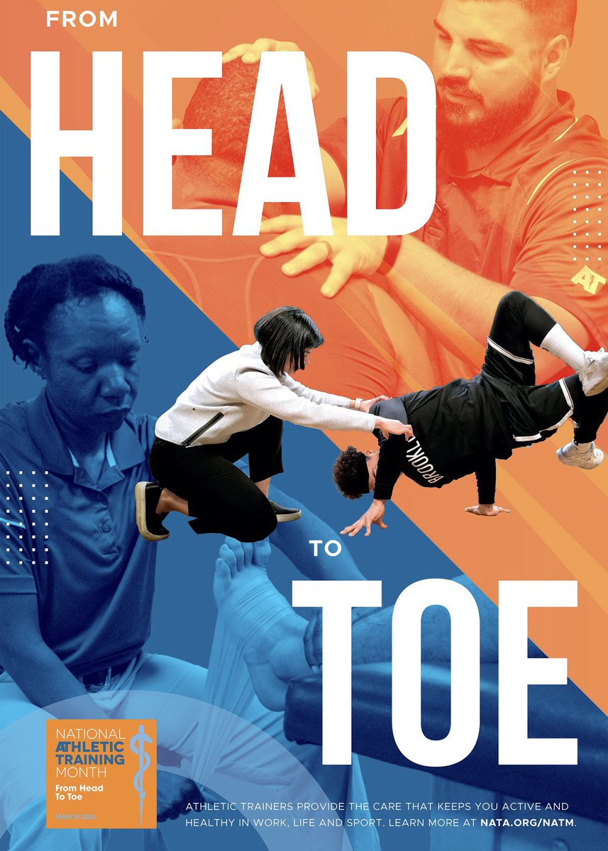 BGSU_MAT's tweet photo. HAPPY National Athletic Training Month! Stay tuned for highlights from our amazing preceptor AT’s and our students’ perspectives on what it means to treat #fromheadtotoe #NATM2024 #bgsumat🧡🤎 https://t.co/jlYdf0N133